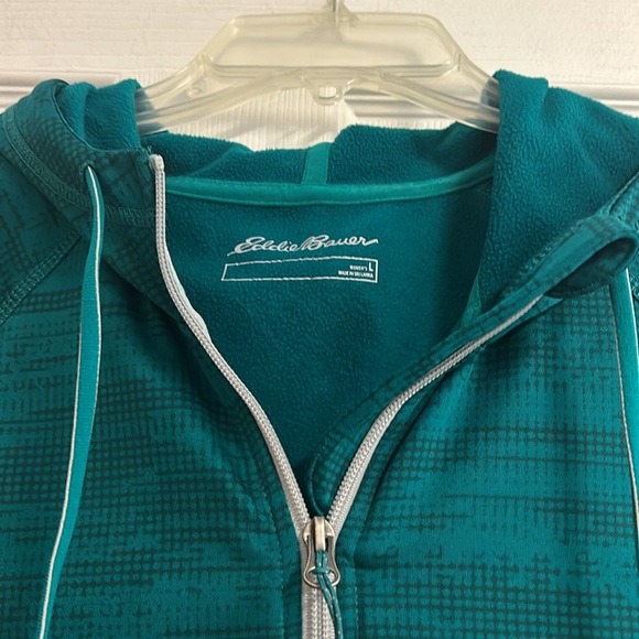 Eddie Bauer turquoise zip up hooded jacket - Picture 2 of 10
